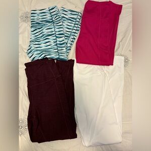 Leggings Set - Teal, Pink, Burgundy, White